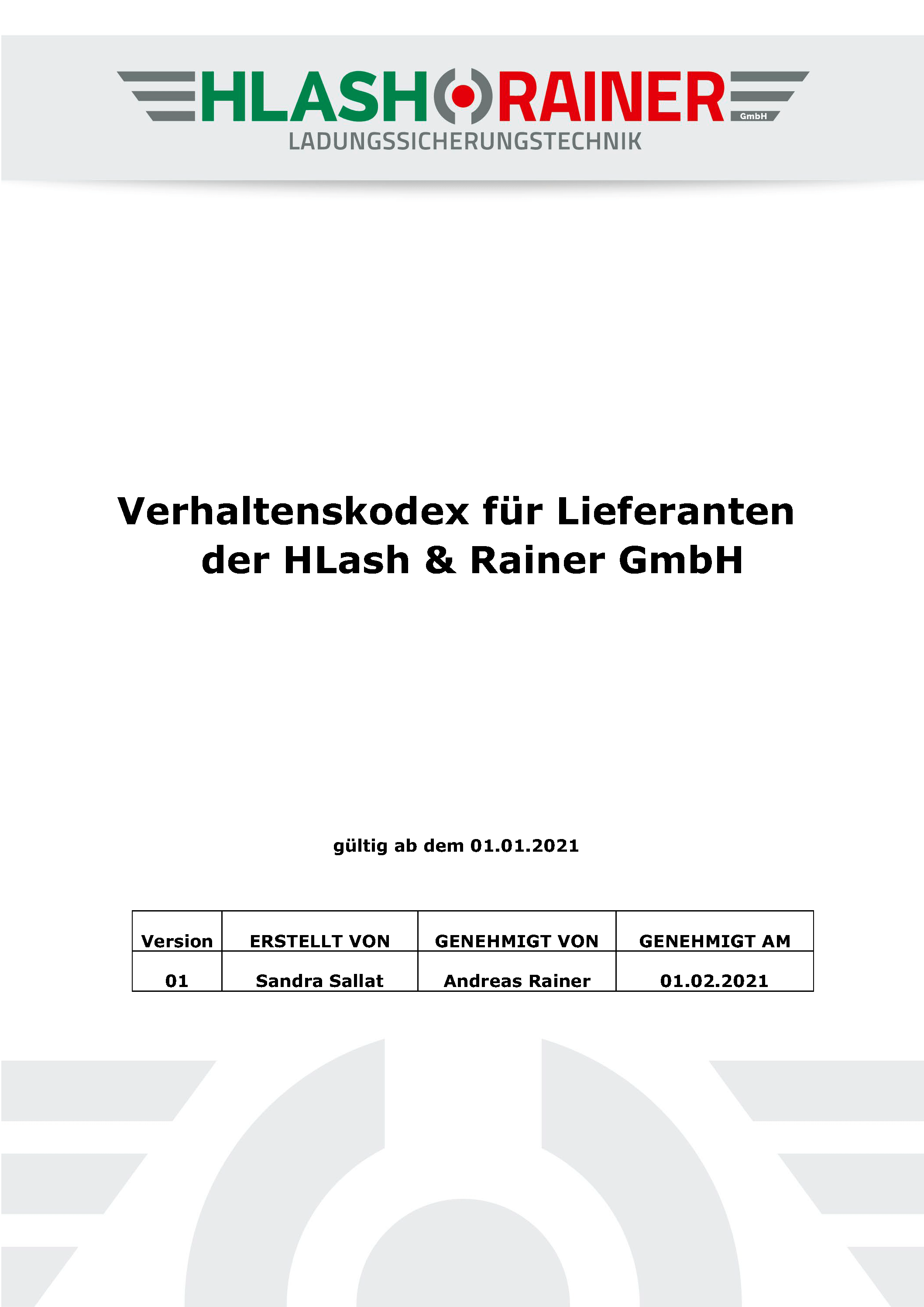 Code Of Conduct For Suppliers Of Hlash Rainer Gmbh De